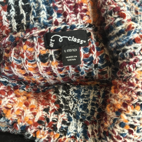 Multicolor Chunky Knit Cowl Neck Tween - Picture 3 of 4